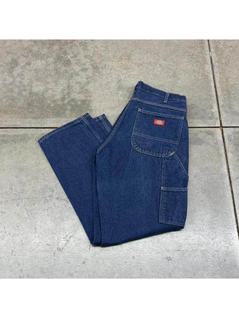 vintage dickies dark blue relaxed baggy fit jeans size 34 x 32